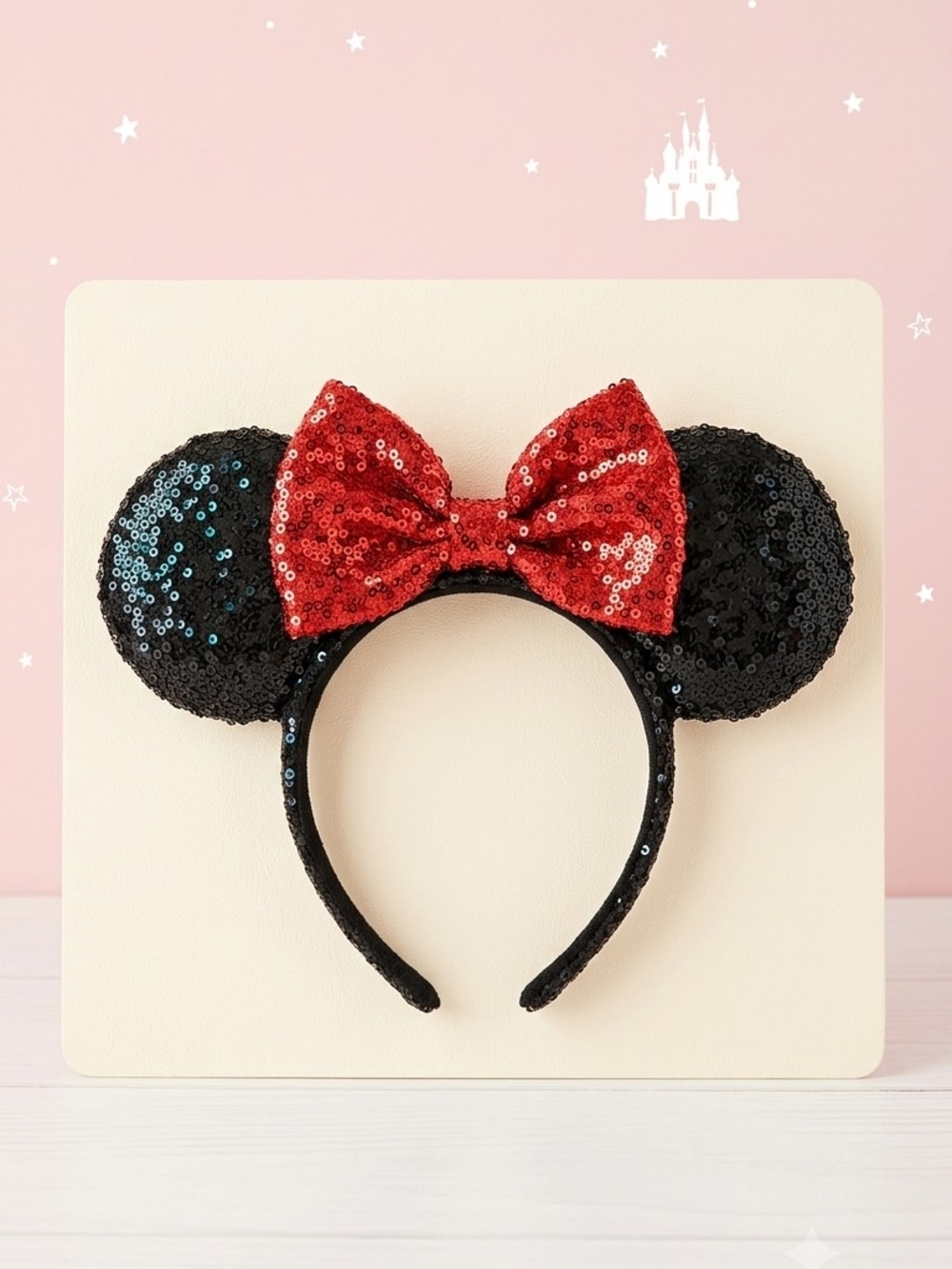 Disney Minnie Ears Headband with Red Bow -NWOT